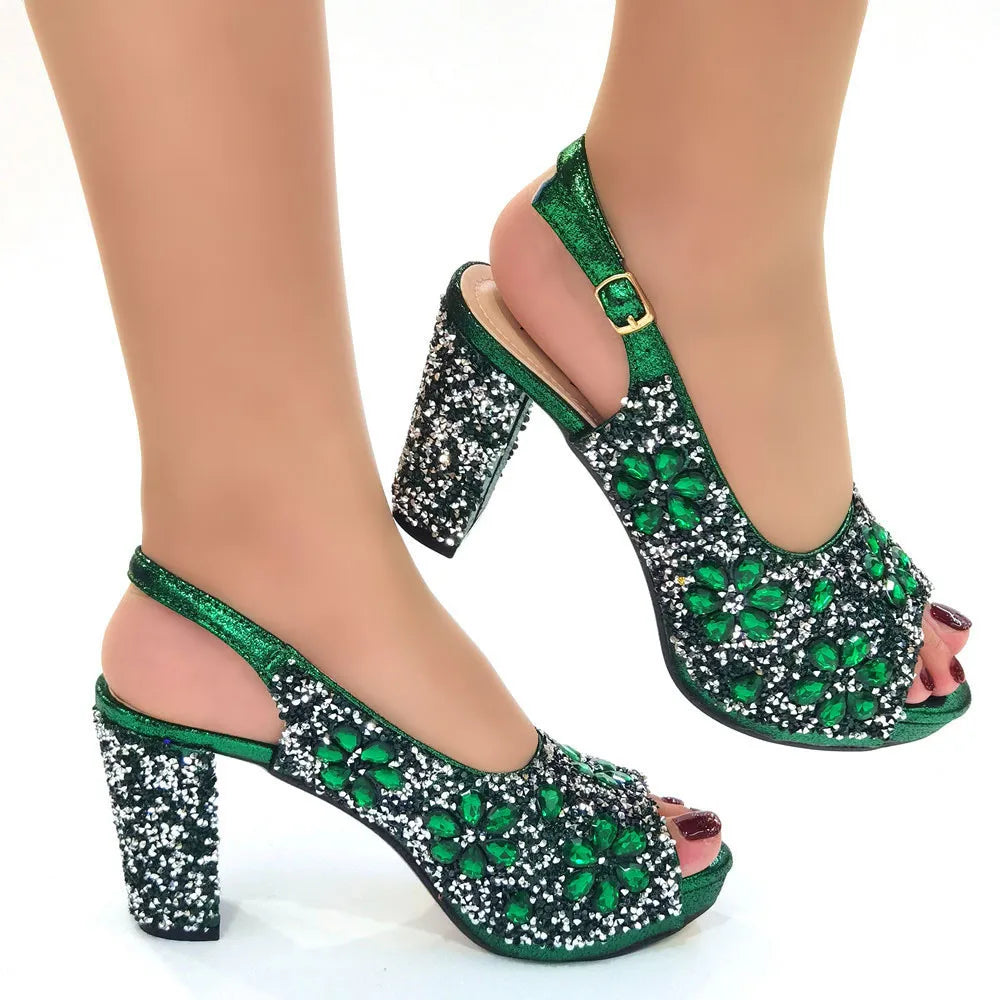 Zapatos de mujer de fiesta con diseño de diamantes