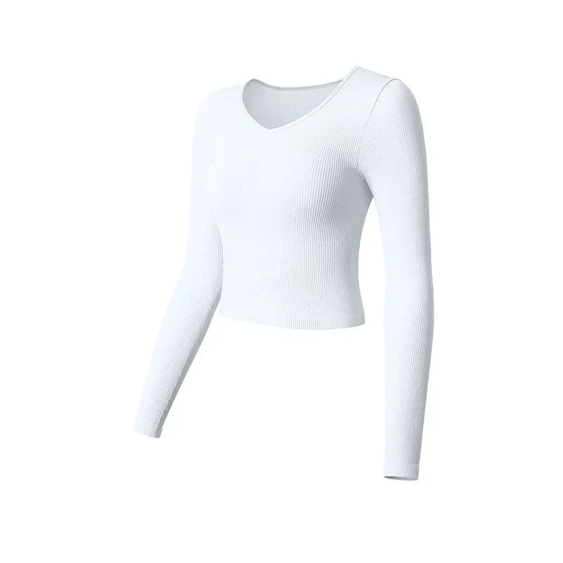 Top corto de yoga de manga larga SculptFit