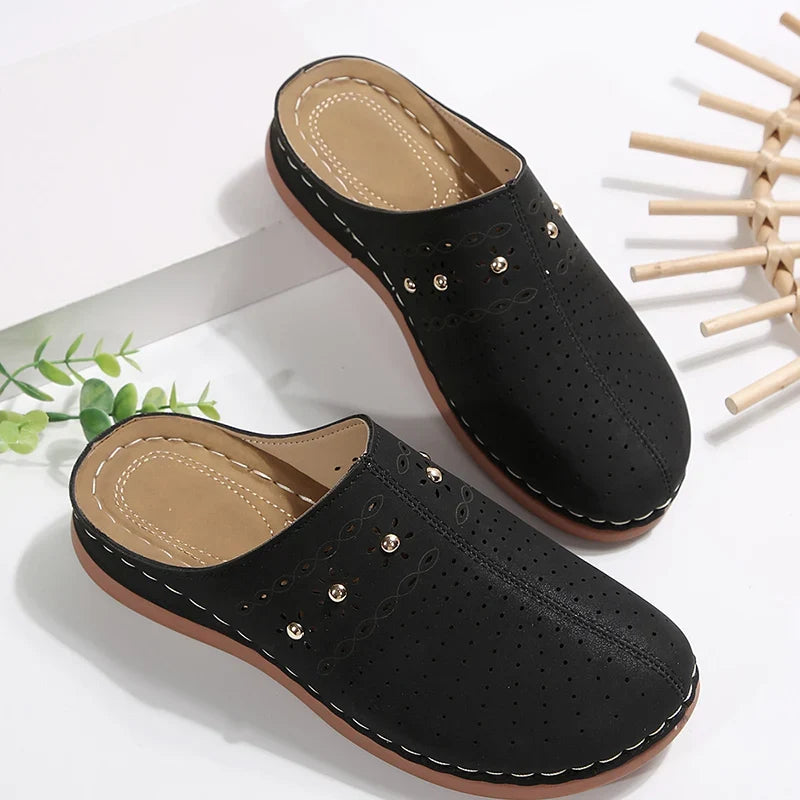 Lightweight Wedge Heel Mules Slippers Women Summer Hollow Out Slides Shoes Woman Plus Size Thick Sole Outdoor Sandals Female