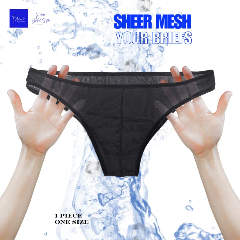 Mens Underwear Men's Fashionable Breathable Triangle Underwear, Mesh Transparent Comfortable Sexy Men's Underwear Men Briefs YW