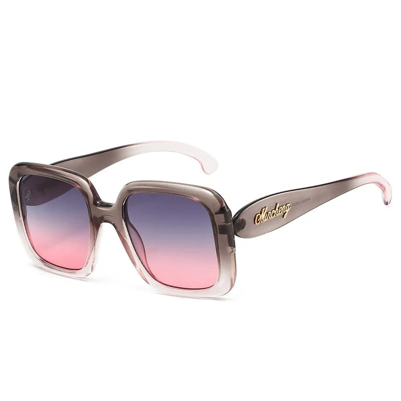 Retro Tortoiseshell Gradient Square Women Sunglasses Y2K Brand Personality Frame Design Trendy All Match Men Sun Glasses UV400