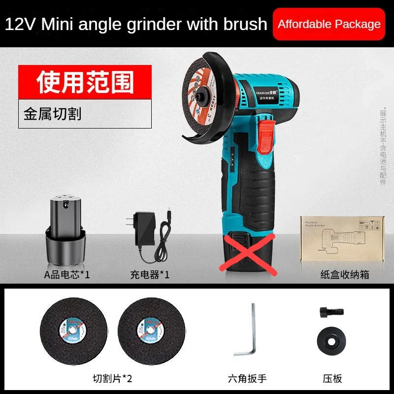 12V brushless/wire drawing Angle grinder 1PCS lithium battery 450W 18500Rpm cordless mini polishing machine cutting and grinding