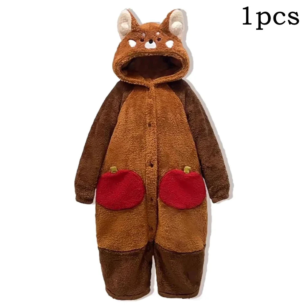 Adult Raccoon Cosplay Costume Robes Kigurumi Unicorn Onesie Anime Nightgown Halloween Cartoon Bear Pajamas Winter
