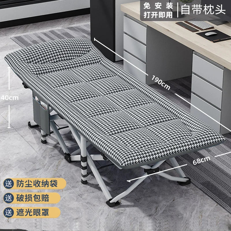 Camping Cot Comfortable with Pad Portable Folding Bed for Sleeping Single Supports Travel Office Garden Beds складная кровать