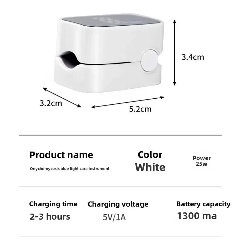 Nail Fungus Cleaning Light Device for Onychomycosis USB Charge Nail Fungus Laser Infrared Blue Light NailSalon