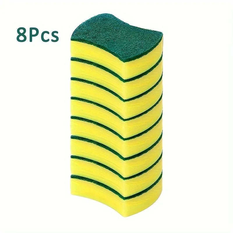8-50pcs Double-Sided Magic Cleaning Sponge Set Highly Absorbent Rust Remover Pot Scouring Pad Kitchen Cleaning Tools