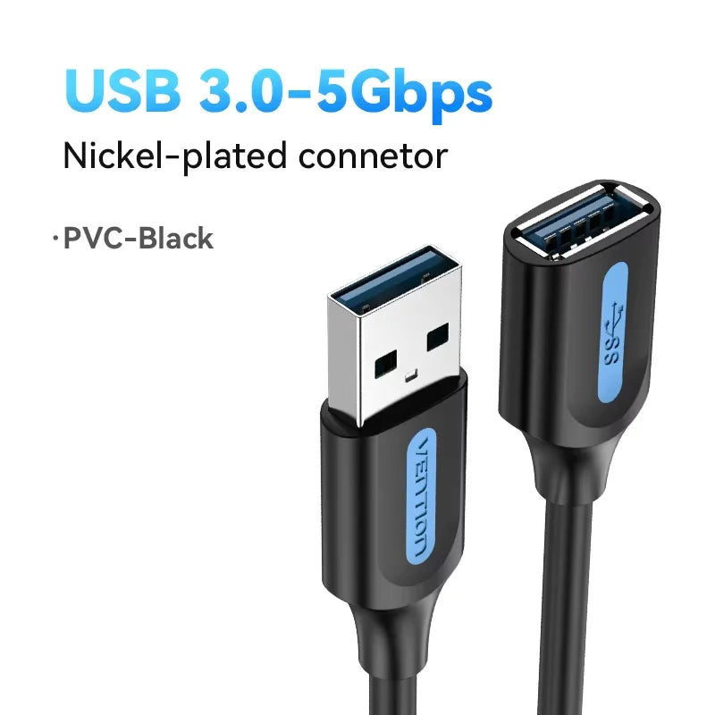 Vention USB Cable USB 3.0 Extension Cable Male to Female 3.0 USB Extender Cable for PS4 Xbox Smart TV PC USB Extension Cable