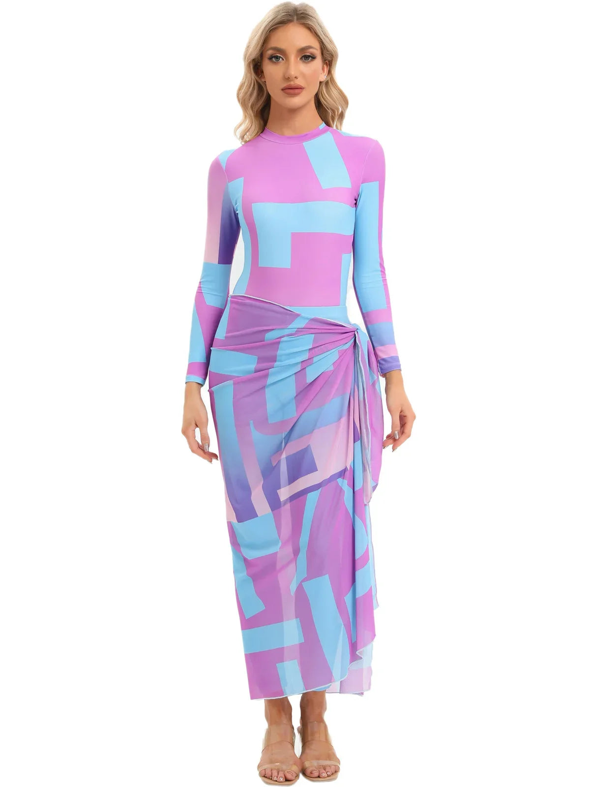 Women's Muslim Modest Long-Sleeve Swimsuit