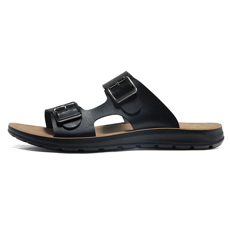 New Shoes Man Slippers Summer Luxury Slides Flat Designer Soft Fashion Beach Outdoor Slippers Casual Shoes Woman Big Size