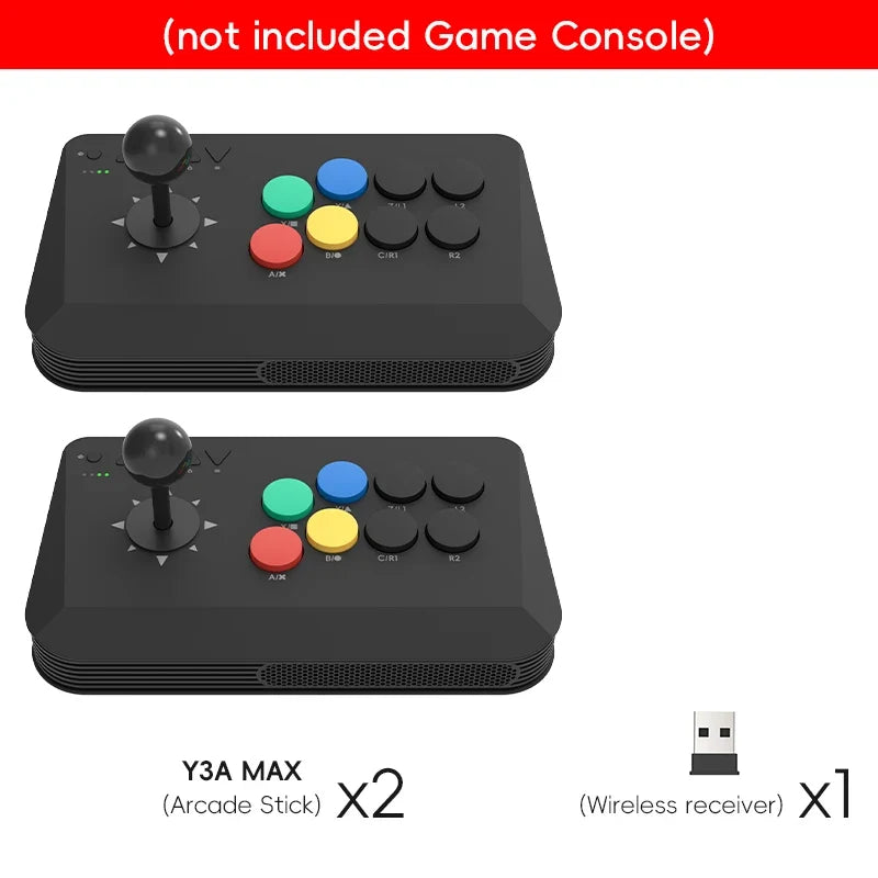 DATA FROG Y5A Wireless Arcade Fight Stick Game Controller with 2.4G Receiver & Wired Mode For Switch 2 / Windows PC