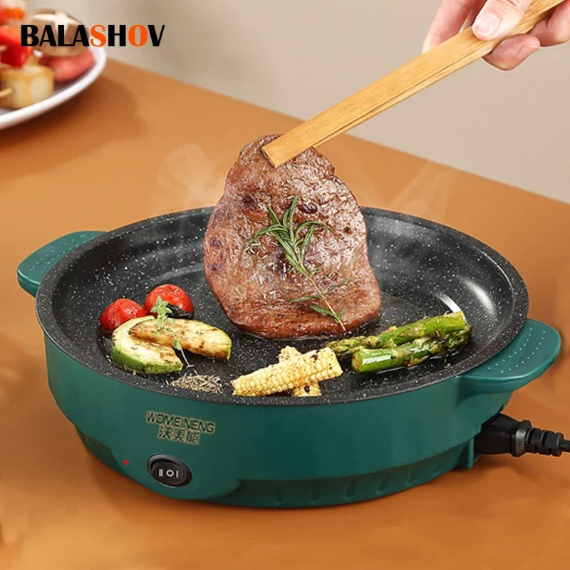 Electric MultiCooker 220V Non-Stick Frying Pan Household Barbecue Fried Steak Fish Omelette Cooking Machine