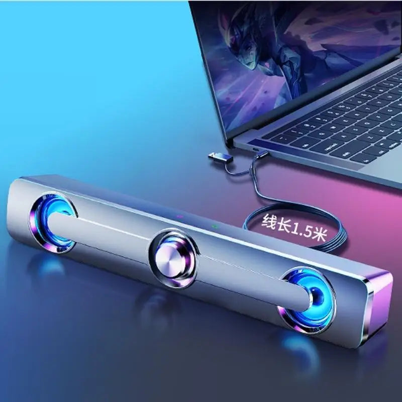 Bluetooth USB Wired Speakers Bar Stereo Speaker For Projector PC Laptop Phone