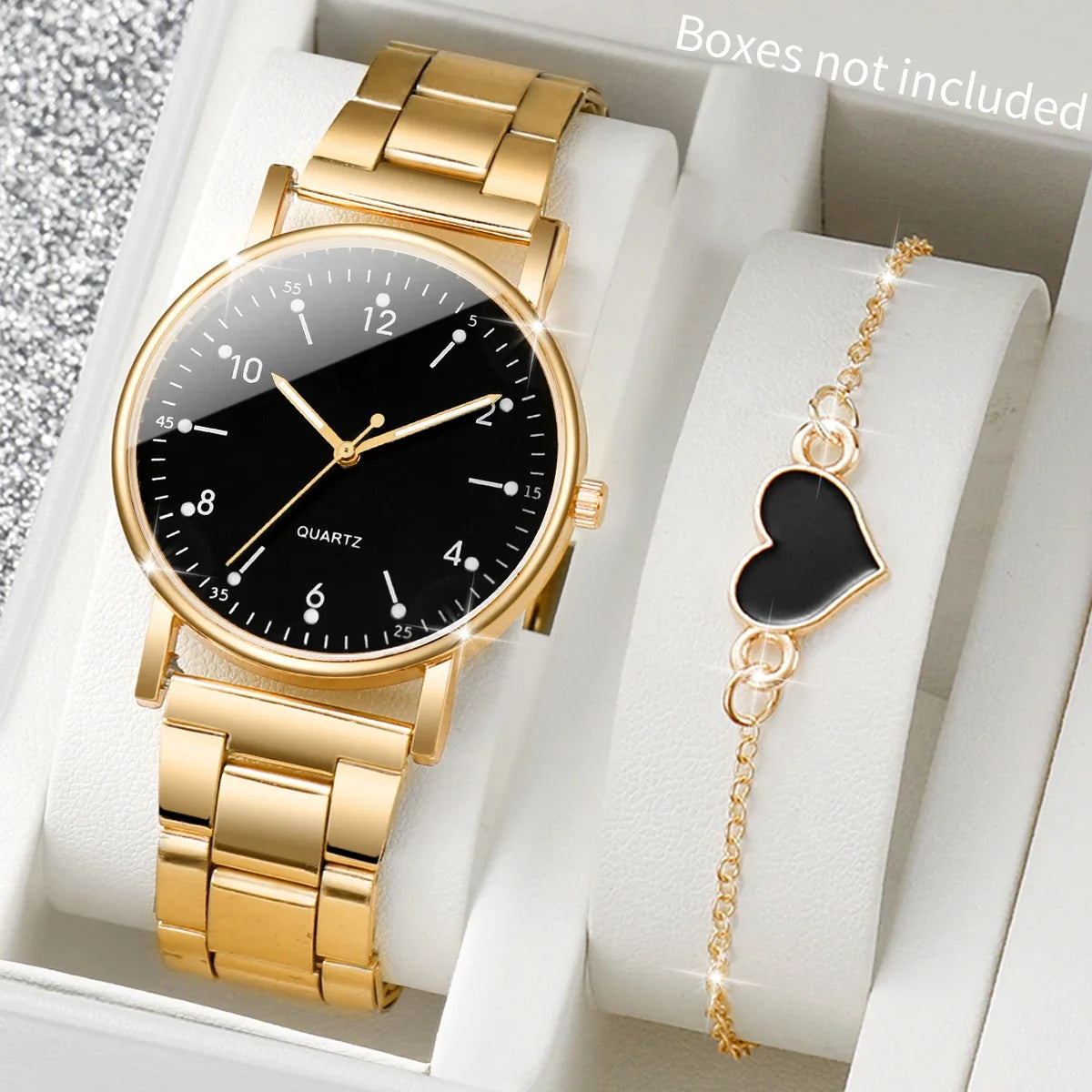 2/4PCS Fashion Arabic Dial Women Watches Simple Quaretz Wristwatch with Bracelets Set Reloj Mujer(Without Box)
