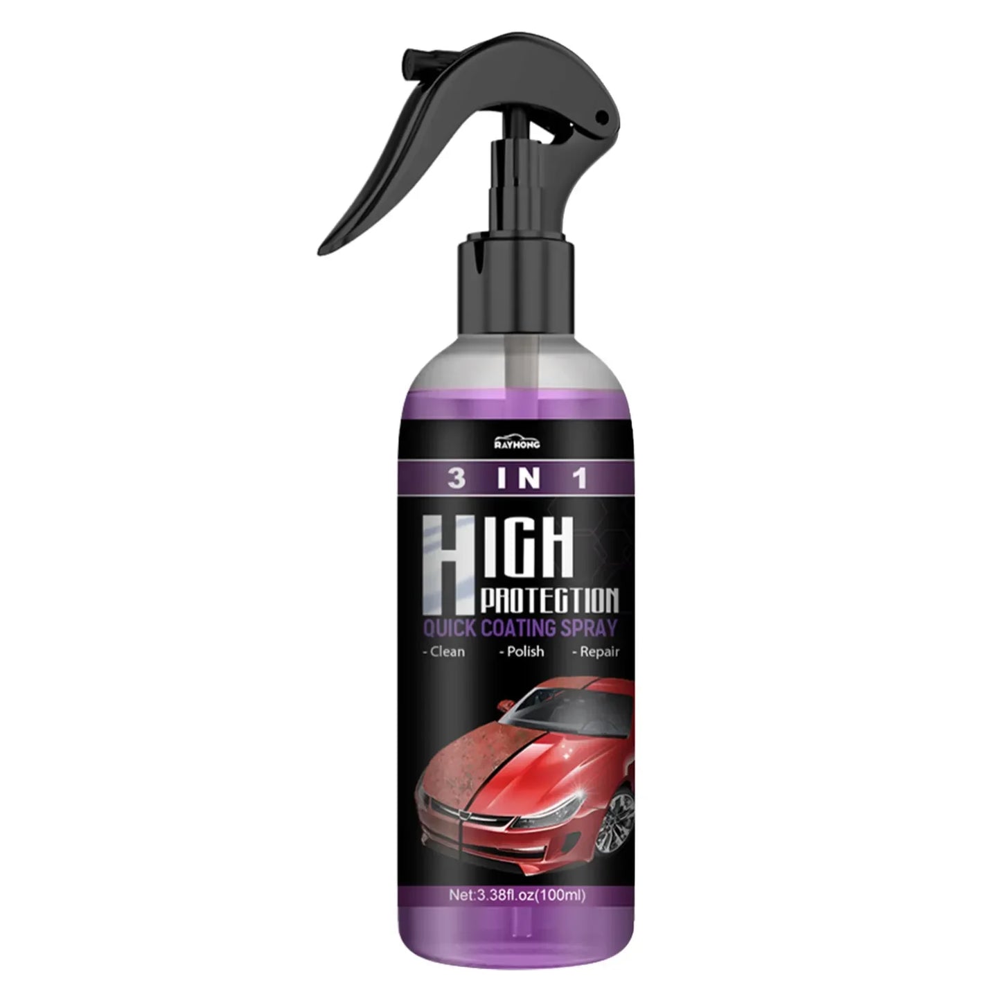 3 In 1 Rapid Ceramic Coating Fortify Car Wax Polish Spray Hydrophobic Intense Gloss Shine For Glass&Wheels&Paint Sealant Detail