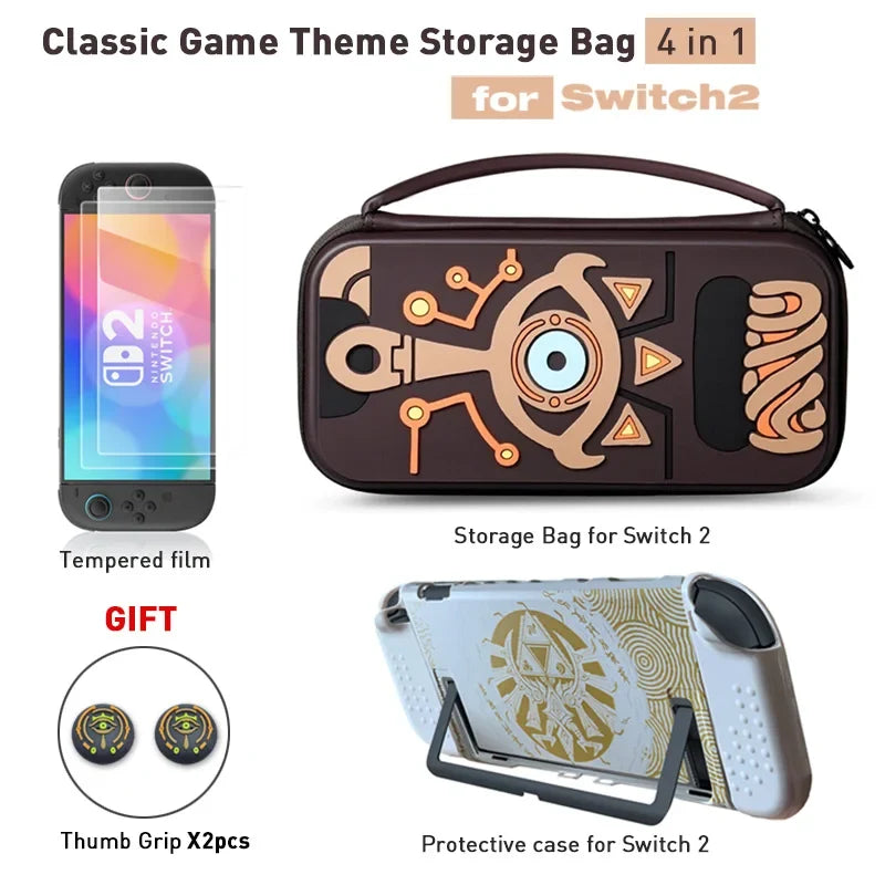 2025 Classic Storage Bag for NS Switch 2 ZD Tears Waterproof Hard Carrying Case Shell Cover for NS Switch 2 Game Accessories