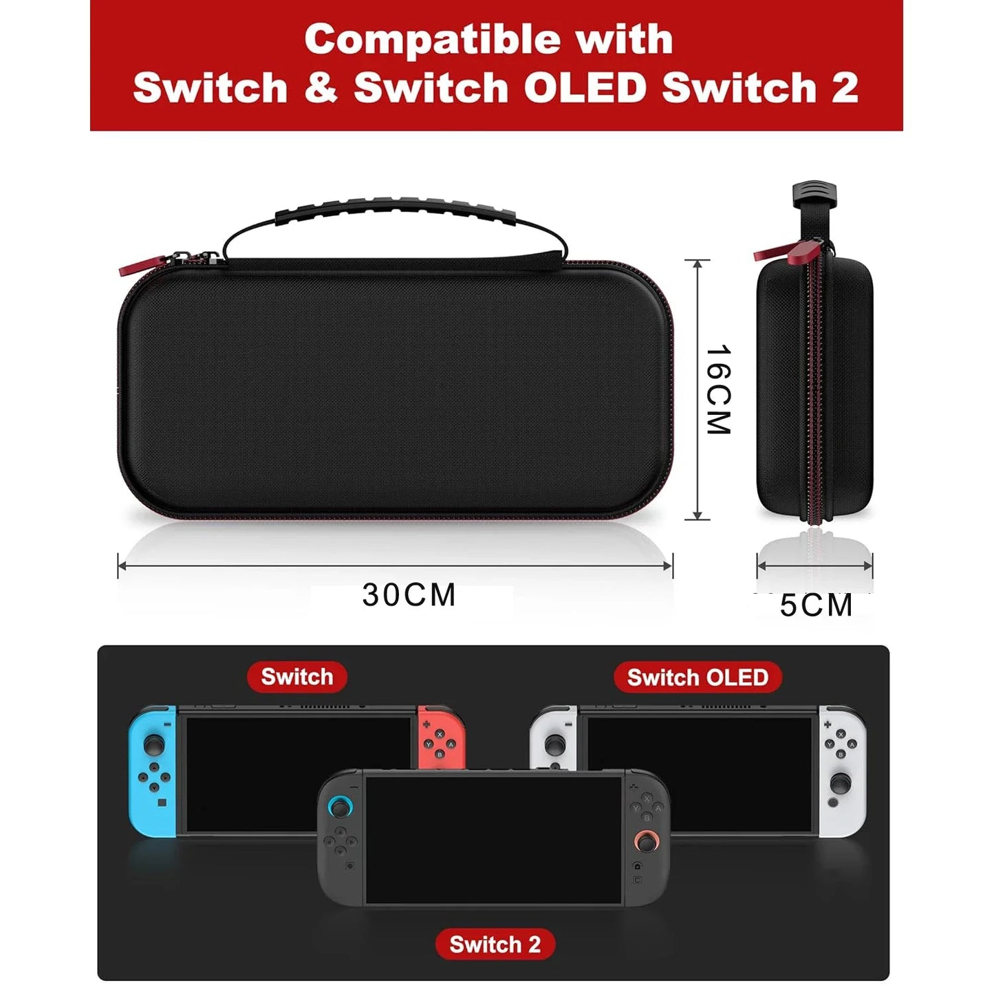 Carrying Case Kit For Switch 2 (2025), Travel Case Hard Shell Box for NS2 Game Console with Screen Film, TPU Case, Joystick Caps