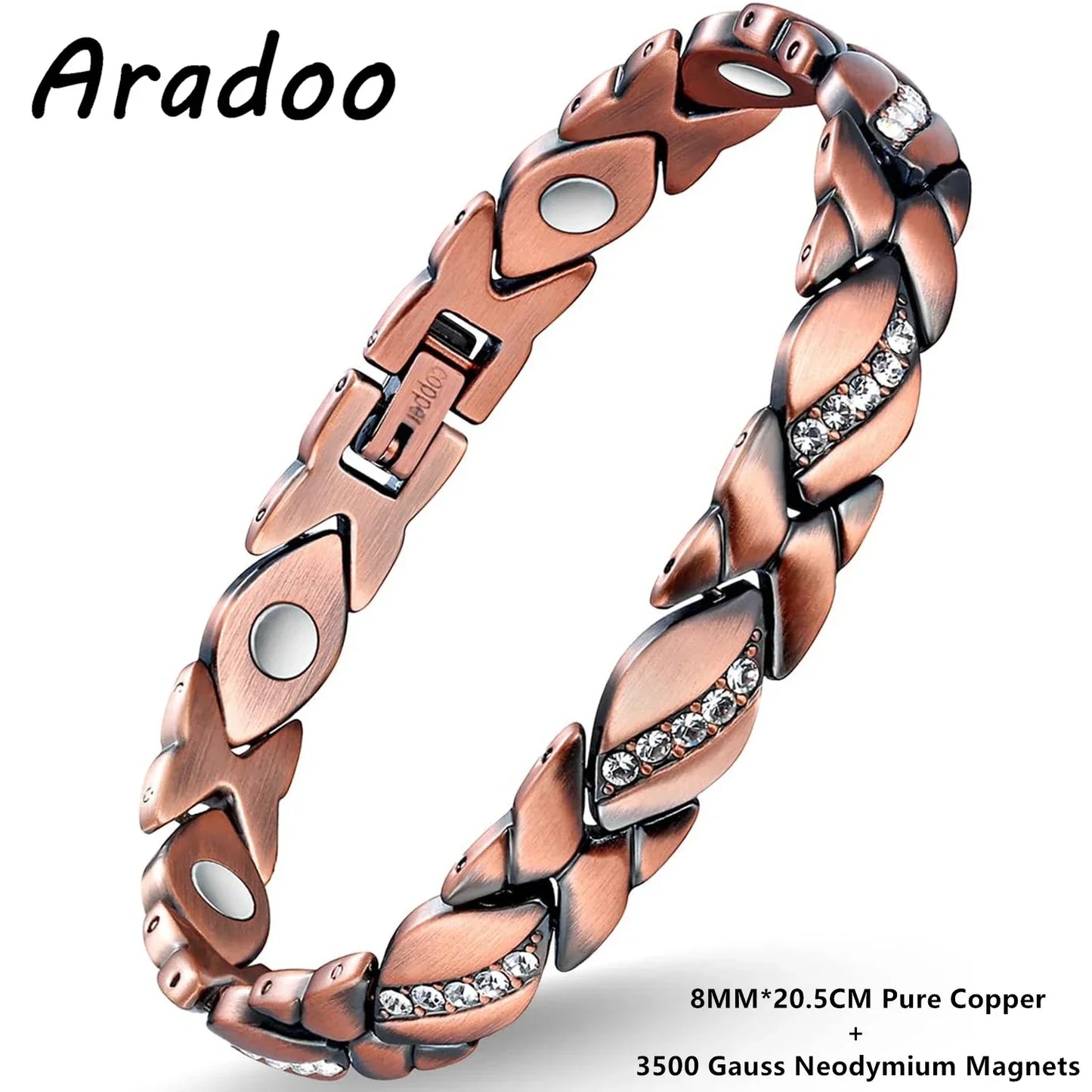 ARADOOPure Copper Bracelet for Women 99.99% Magnetic Therapy Jewelry, Vintage Style Gift for Her