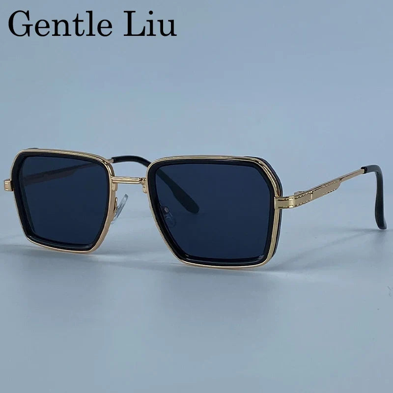 Steampunk Polygon Polarized Sunglasses Men 2026 Luxury Brand Change Color Sun Glasses For Male Driving Eyewear Metal Frame Shade