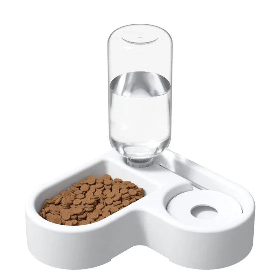 Cat bowl and dog bowl double-bowl automatic water dispenser and food bowl, automatic water dispenser for dogs and cats