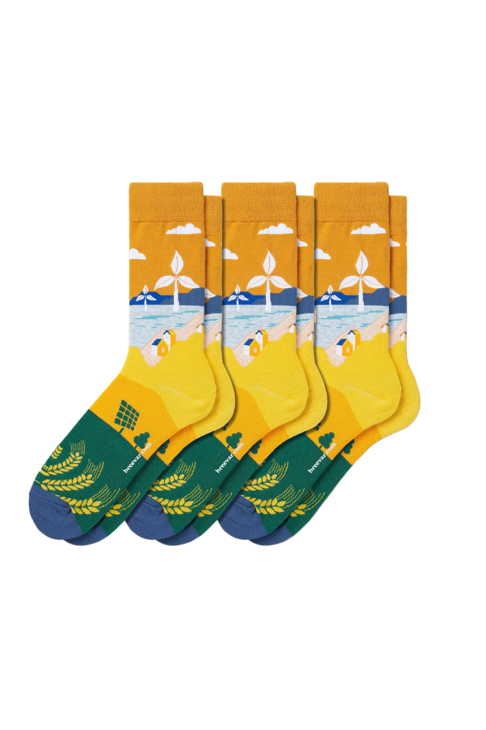 3-Pack Collectible Art Crew Socks – Clean Energy & Climate Action