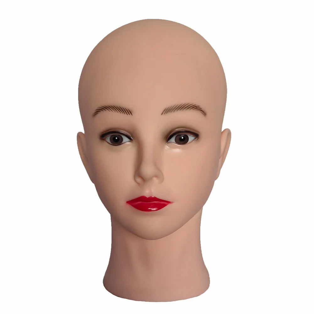 Professional Makeup Doll Head Bald Manikin Model For Making Wigs Styling Caps Hairdressing Hat Headwear Display Stand