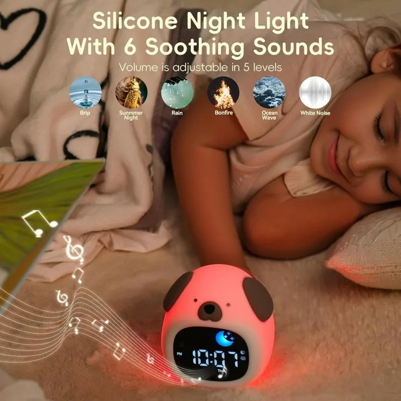 Cute Puppy Night Light Alarm Clock