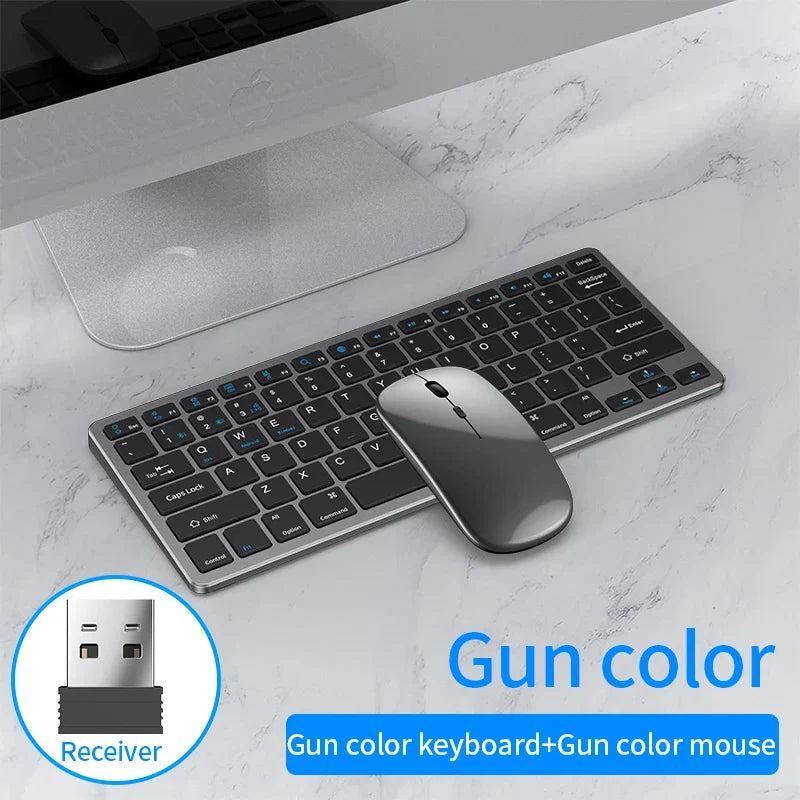 NexusClick 2.4G Wireless Keyboard Mouse Combo, Ergonomic Rechargeable Mini Multimedia Office Keyboard Set For PC Laptop Macbook