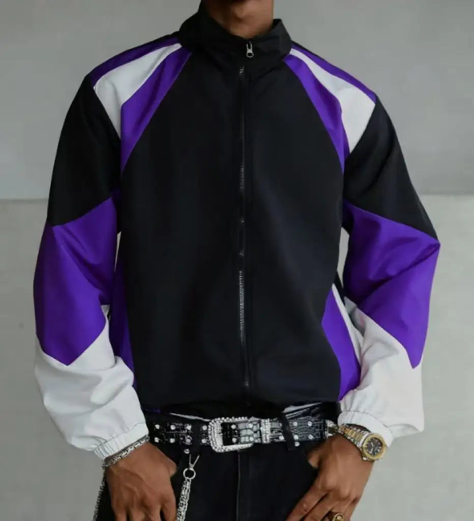 Men's Color-Blocked Jacket, lightweight, Casual, Travel, Windproof and Wear-Resistant, High-Quality Fabric, Boyfriend Gift