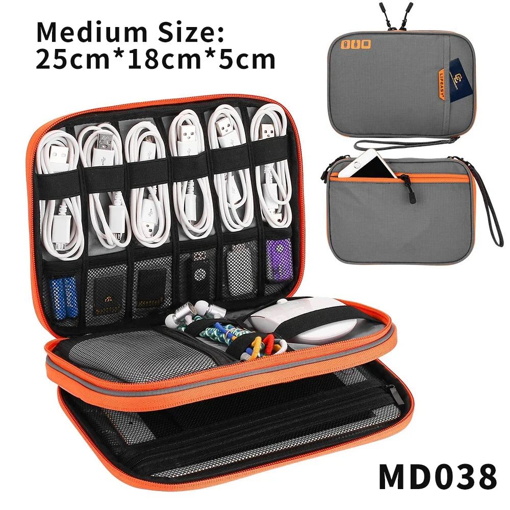 Electronic Accessories Storage Bag Travel Case,Cable Organizer Bag Gadget Carry Bag For Cables,Power,USB Flash Drive, Charger