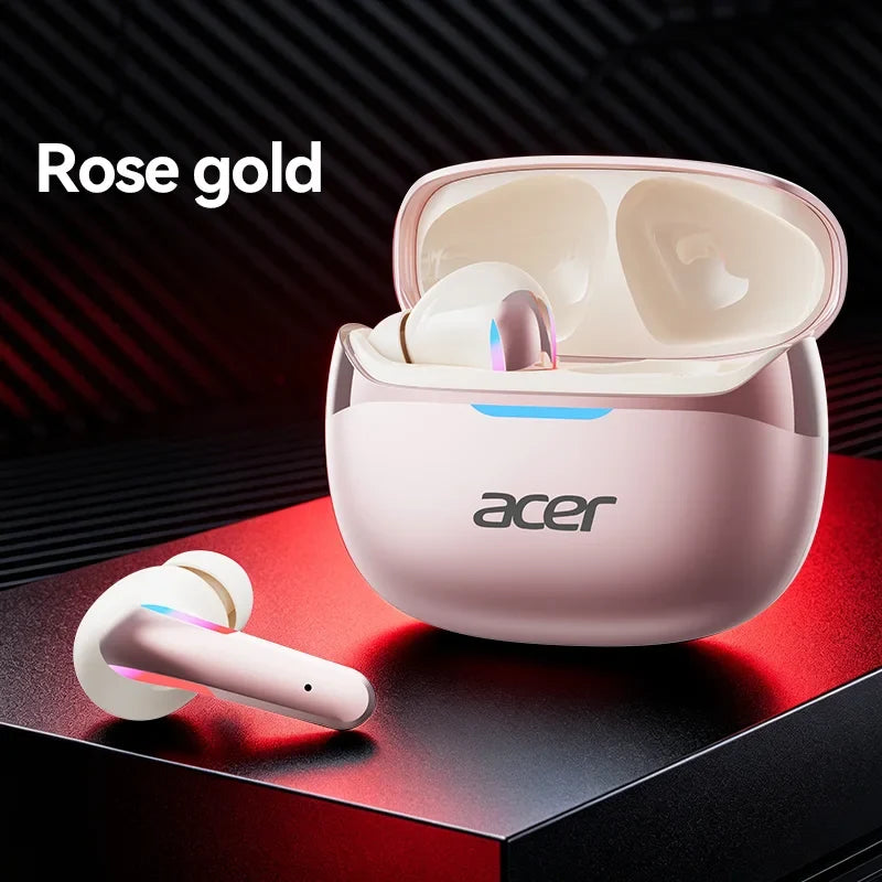 Acer Ohr829 Wireless Headphones Bluetooth 6.0 Low-Latency Gaming Headphones Enc Call Noise Reduction Surround Stereo Sound Comfortable to Wear Long Battery Life Compatible with Mobile Phones and Tablets
