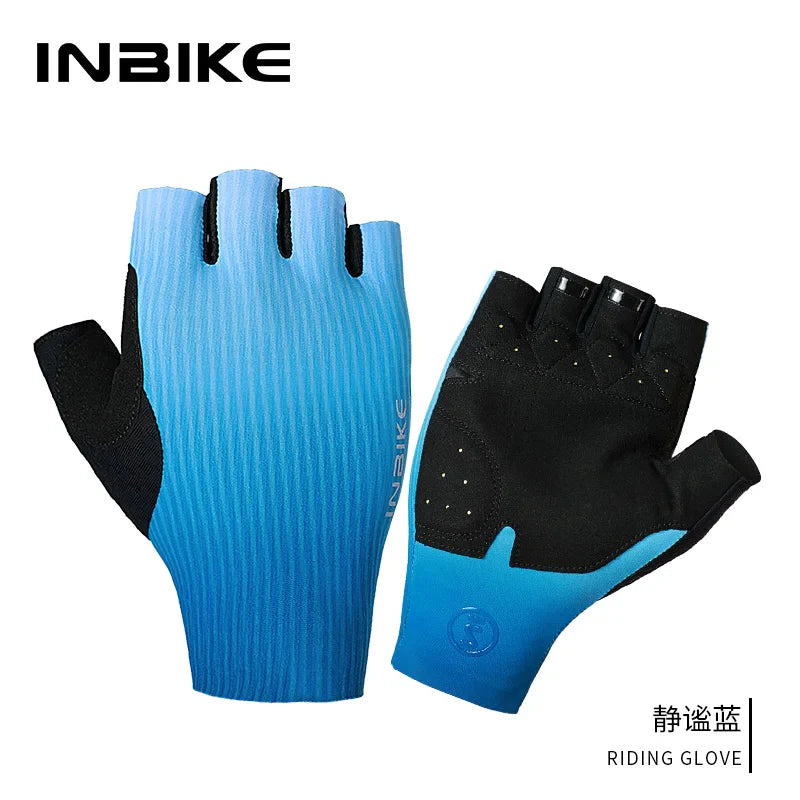 INBIKE Guantes de Ciclismo sin Dedos para Bicicleta de Carretera, Guantes MTB con Amortiguación para Hombre y Mujer, Accesorios Deportivos para Ciclismo
