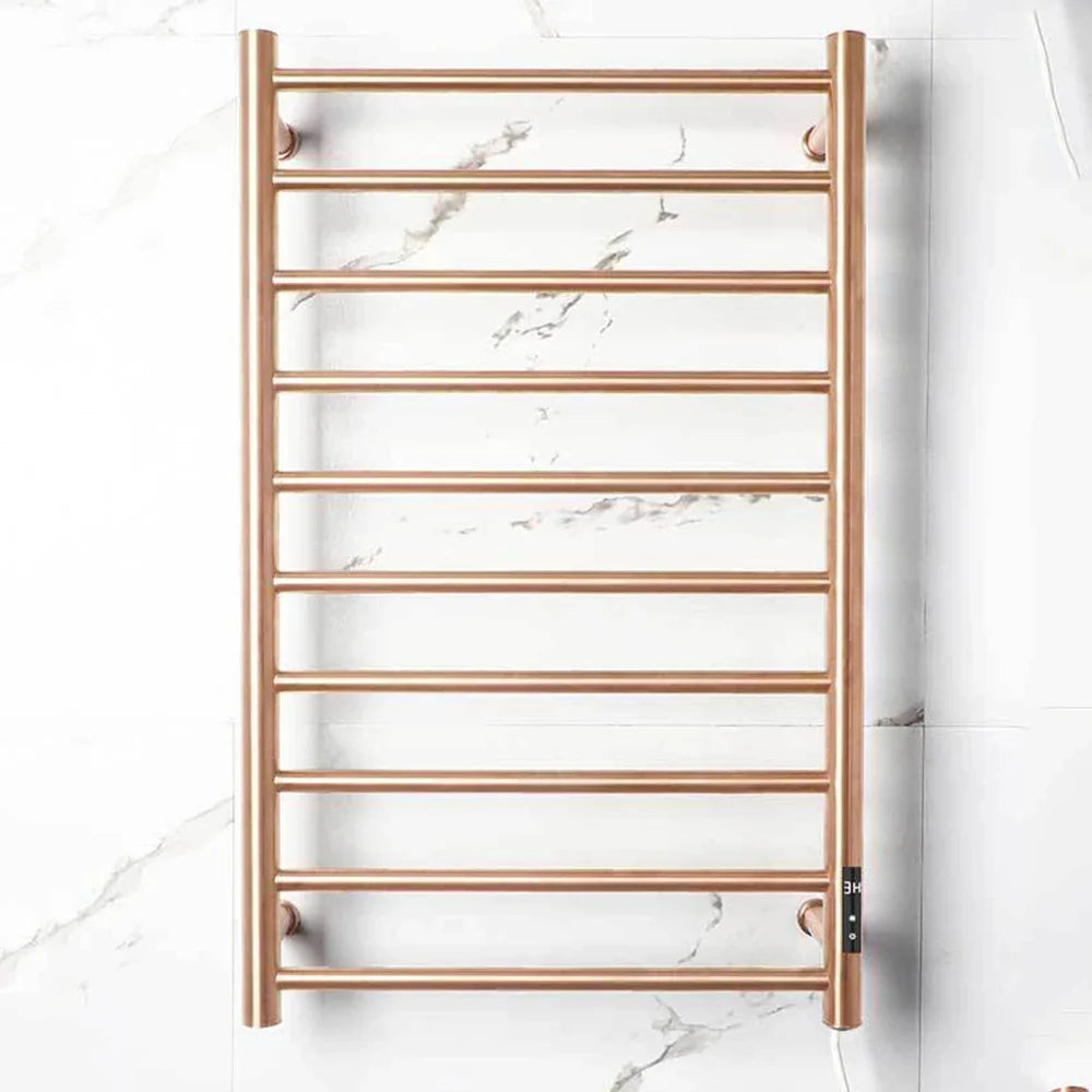 Brushed Gold Electric heated towel rack Heated towel warmer Towel radiator 10 Bars Bathroom Towel Dryer 80cm*50cm