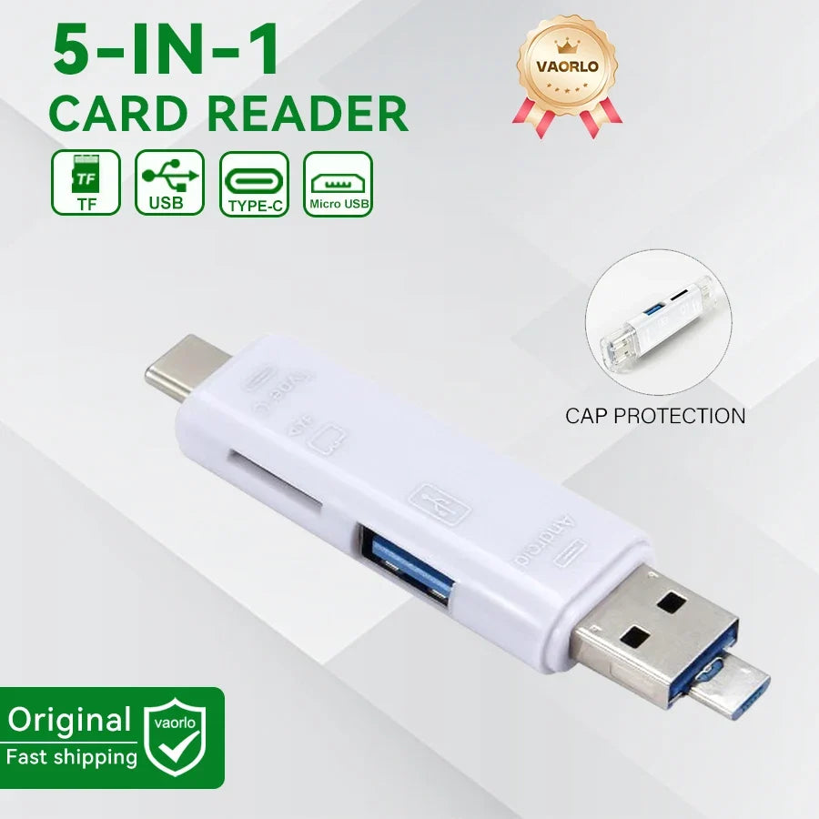 6 In 1 OTG Multifunction USB 3.0 Card Reader U Disk TYPE-C/Usb/Tf/Sd Flash Drive Memory Card for Adapter Phone Laptop Compute