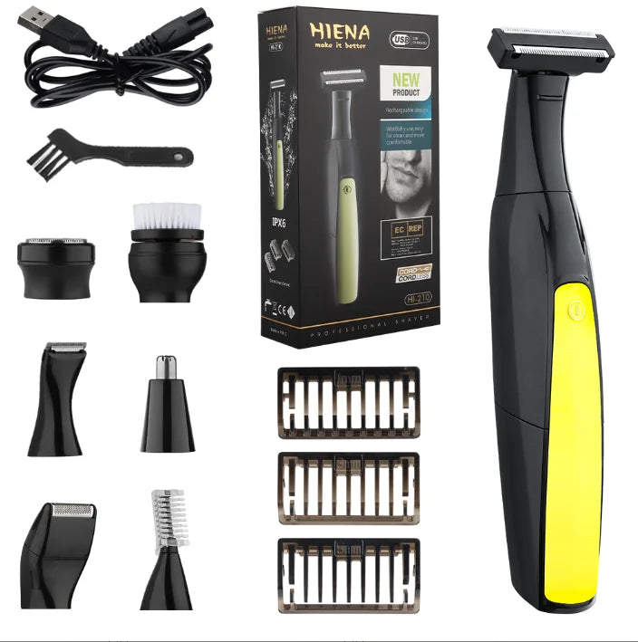 7 in 1 Shaver Men's Multifunctional Rechargeable Earbrow Nose Hair Trimmer Bikini Line Sensitive Shaver Hair Shaving Trimmer