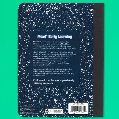 Primary Composition Book Writing Tablet: K-2 Journal, 7.5X9.75", 200 Pages, Sewn Binding, Hard Cover, Acid-Free Paper for School