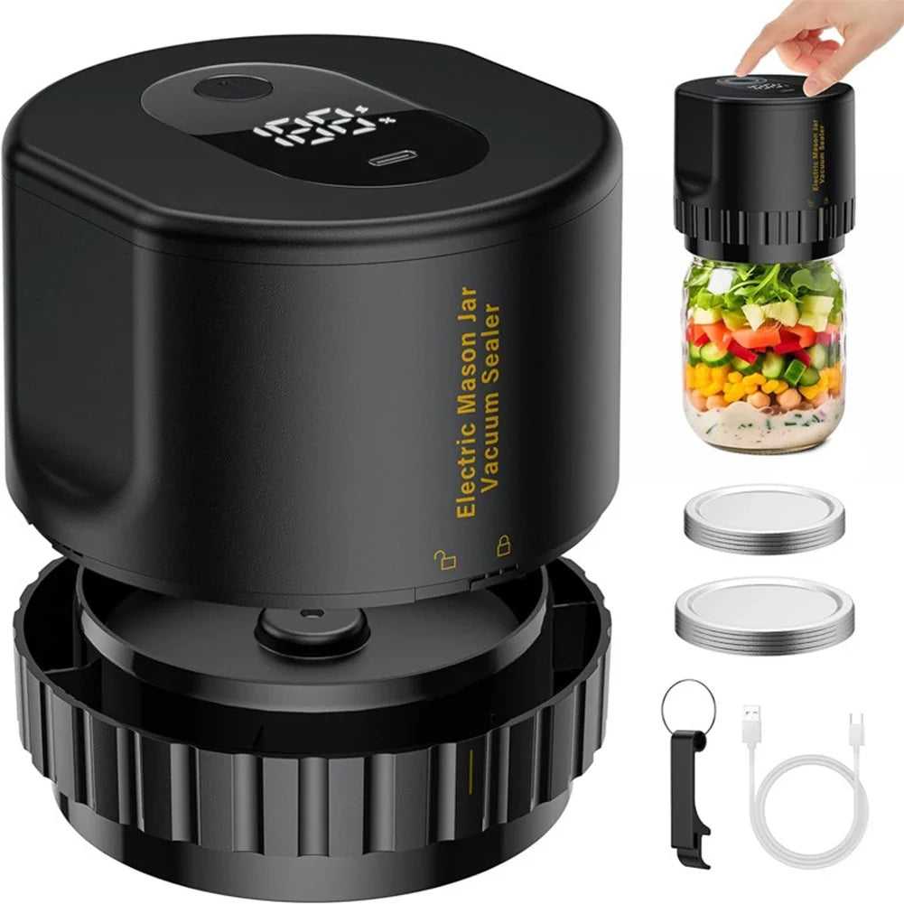 Automatic Electric Mason Jar Vacuum Sealer One-button Operation Leak-proof Sealing Portable Food Preservation Equipment Suit