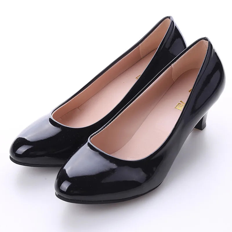 Shoes Ladies Pumps Medium Heel Nude Sexy High Heels Weeding Shoes Women Office Work White Pumps Party Shoes