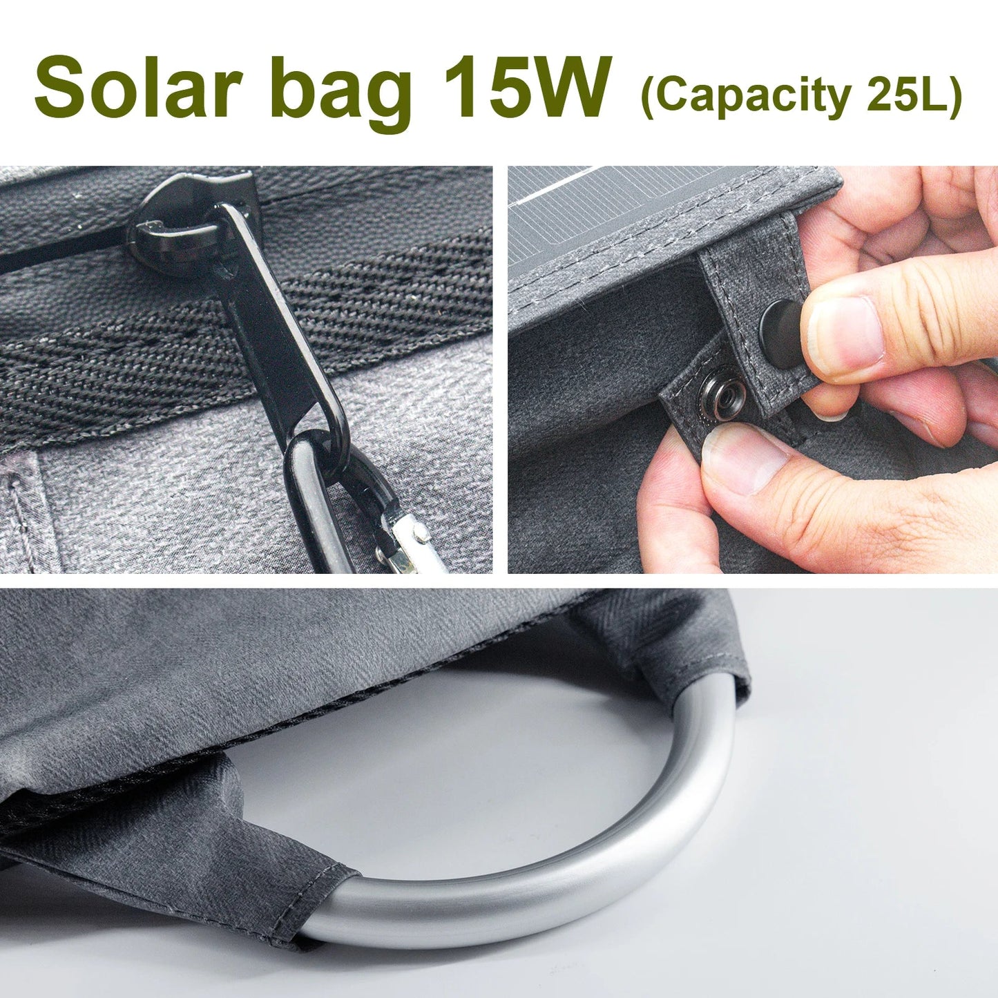 LEAORLD 25L Backpack 15W Solar Panel Backpack, Large Capacity Travel Backpack, Unisex, Business Computer Bag, Fit 17 inch Laptop
