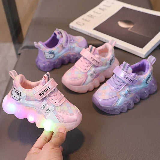 2025 NEW Design Casual Shoes for Baby Girl Children Led Light Sneakers Kids Anti-slip Shoes Toddler Walking Shoes