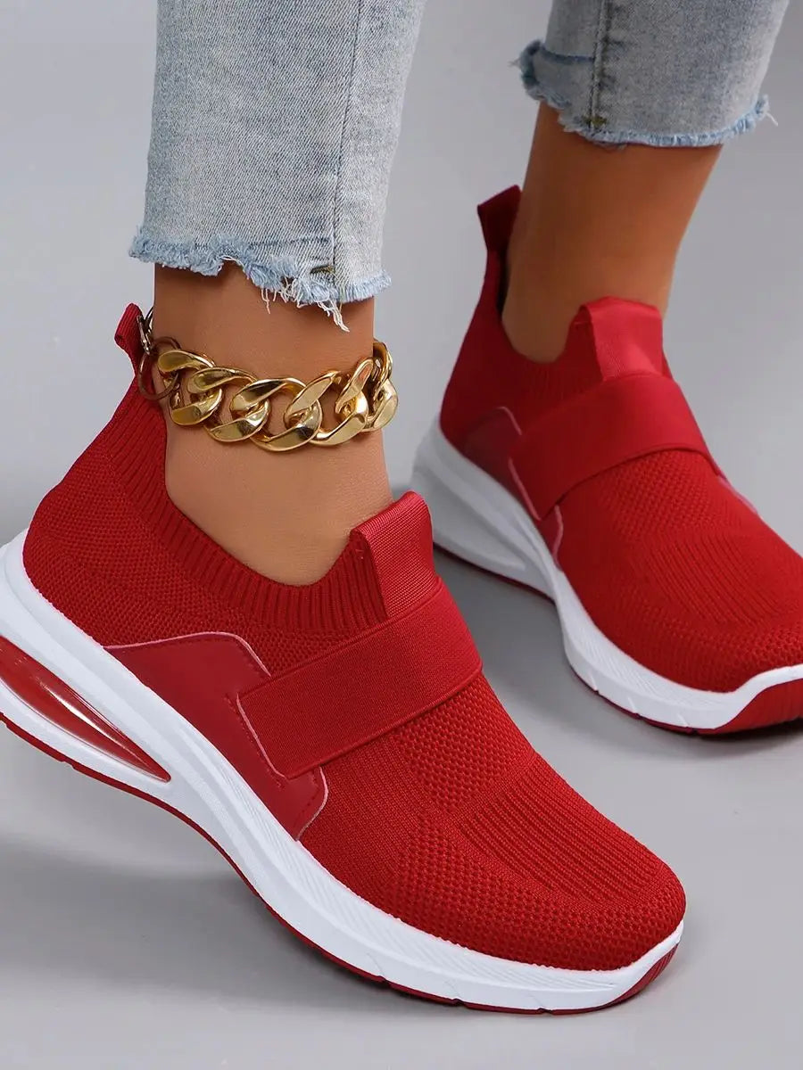 Spring new women's sports shoes, fashionable, breathable, lightweight, non-slip, wear-resistant, casual sports shoes, flat shoes