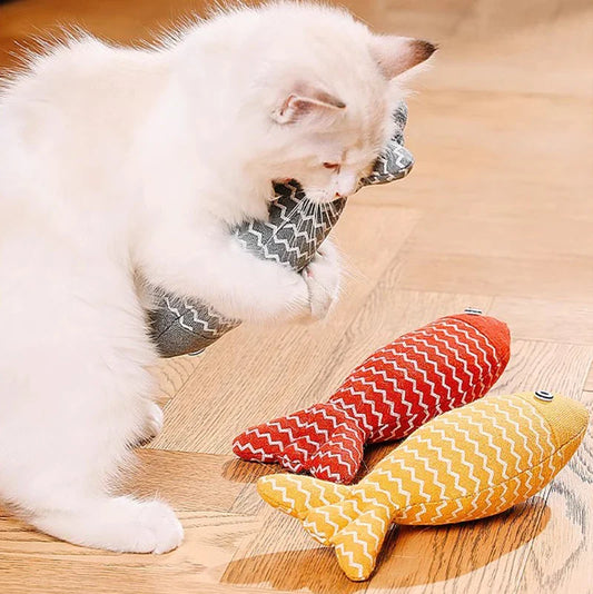 Juguete de pez con hierba gatera – Pez de peluche interactivo para gatos y gatitos