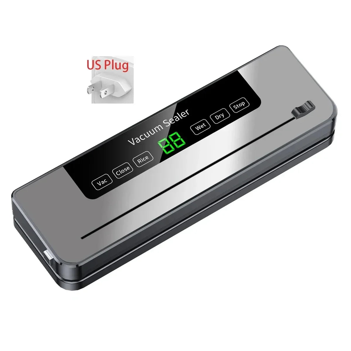 Electric Vacuum Sealer Built-in Cutter Kitchen Food Storage Seal Touch Button Dry/Wet Food Sealing Vacuum Packaging Machine