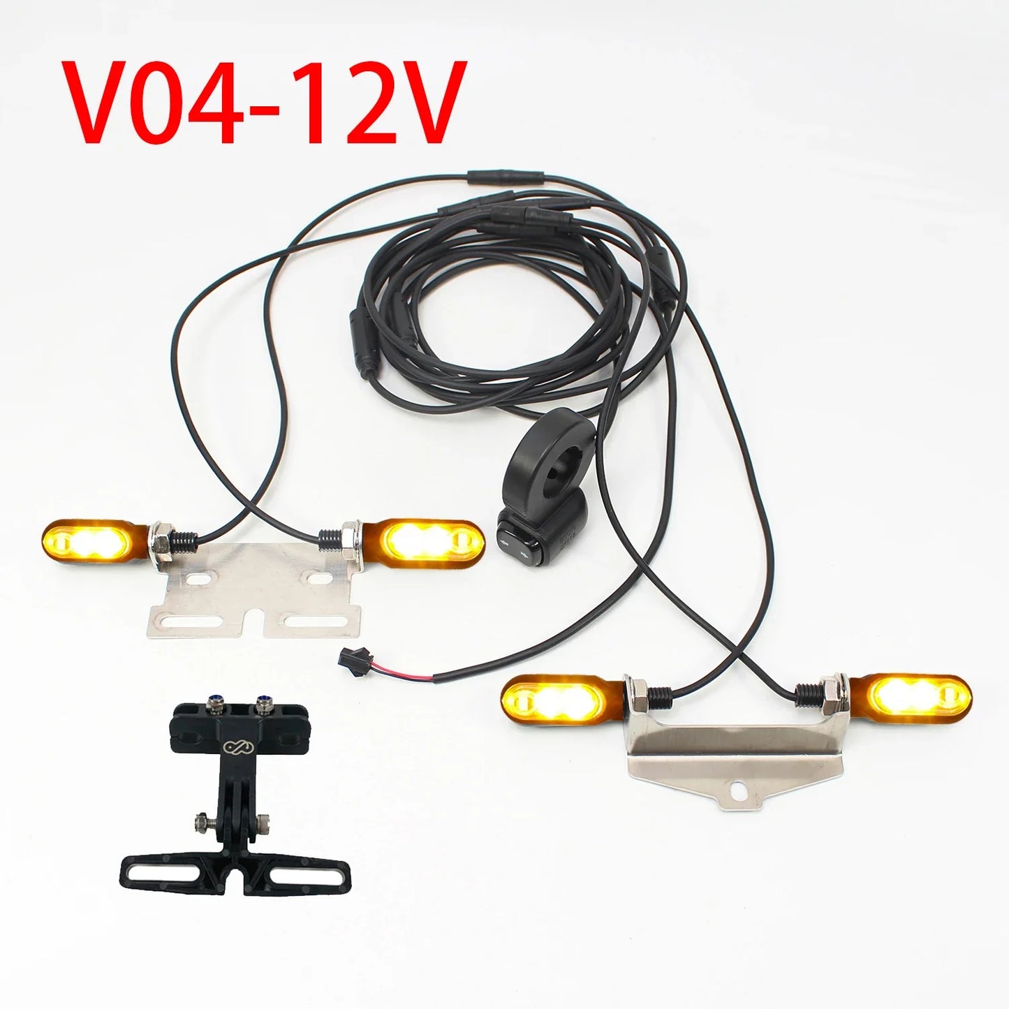 EBKE Electric Bicycle Ebike Turn Signal V04 12V or 36V 48V 52V 72V Waterproof Cable LED Flashing