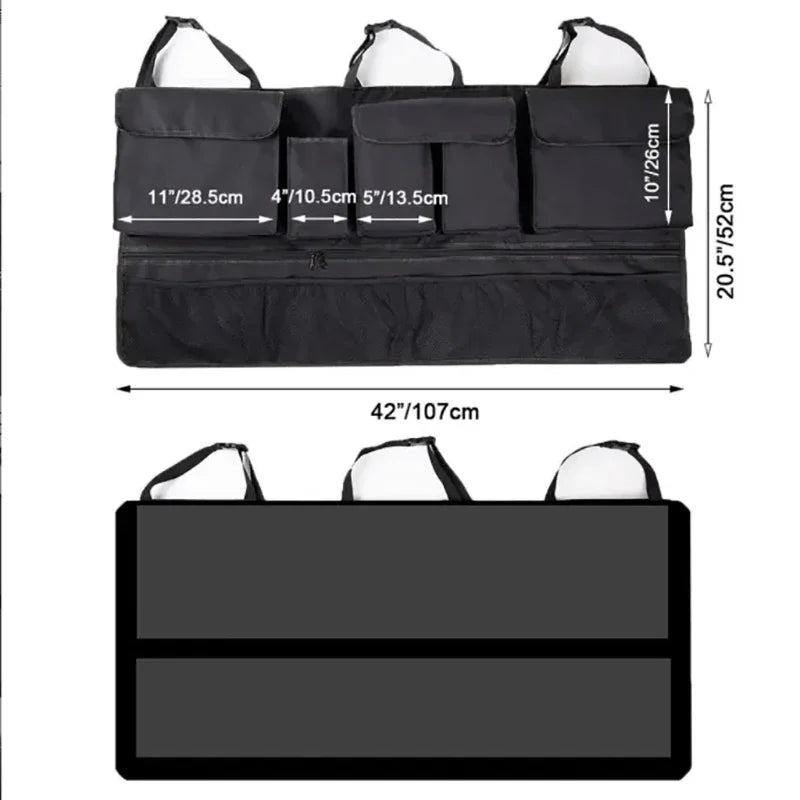 Back Seat Car Trunk Hanging Storage Bag Organizer With 9 Pockets Oxford Waterproof Multi-pocket Car Trunk Storage Bag Organizer