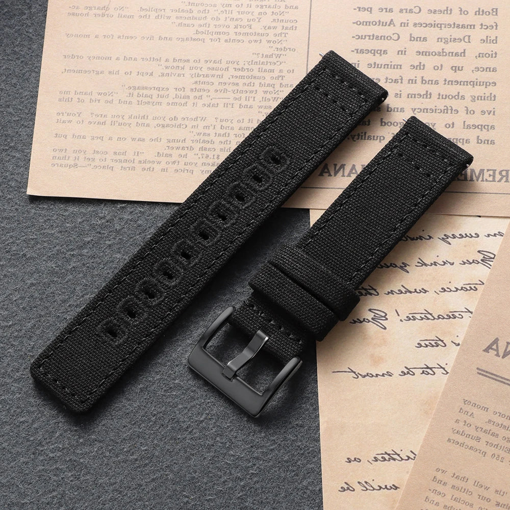 Garmin 18/20/22mm Quick Release Stitched Canvas Nylon Band