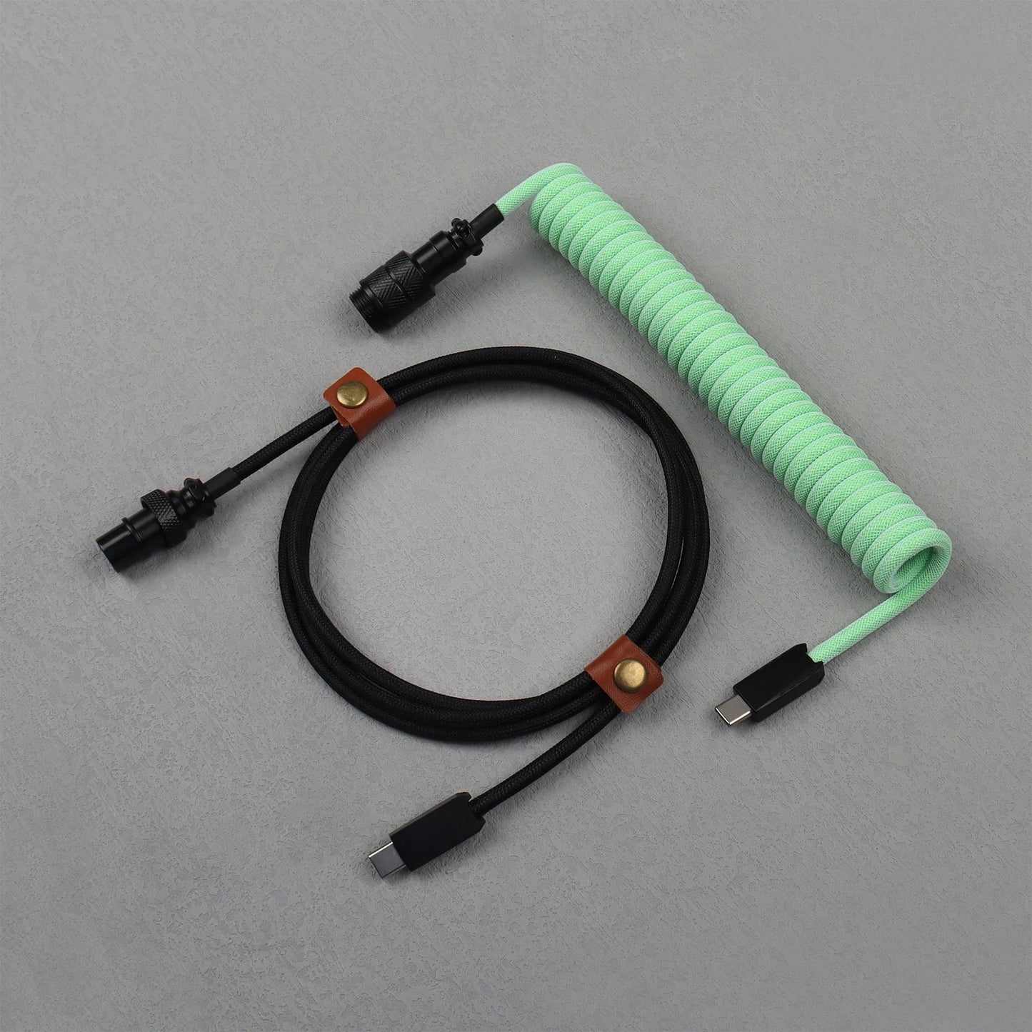 LANO USB-C to Type-C Coiled Cable Gamer Keyboard Custom Coil Type USB C Cable With Detachable Pilot Connector