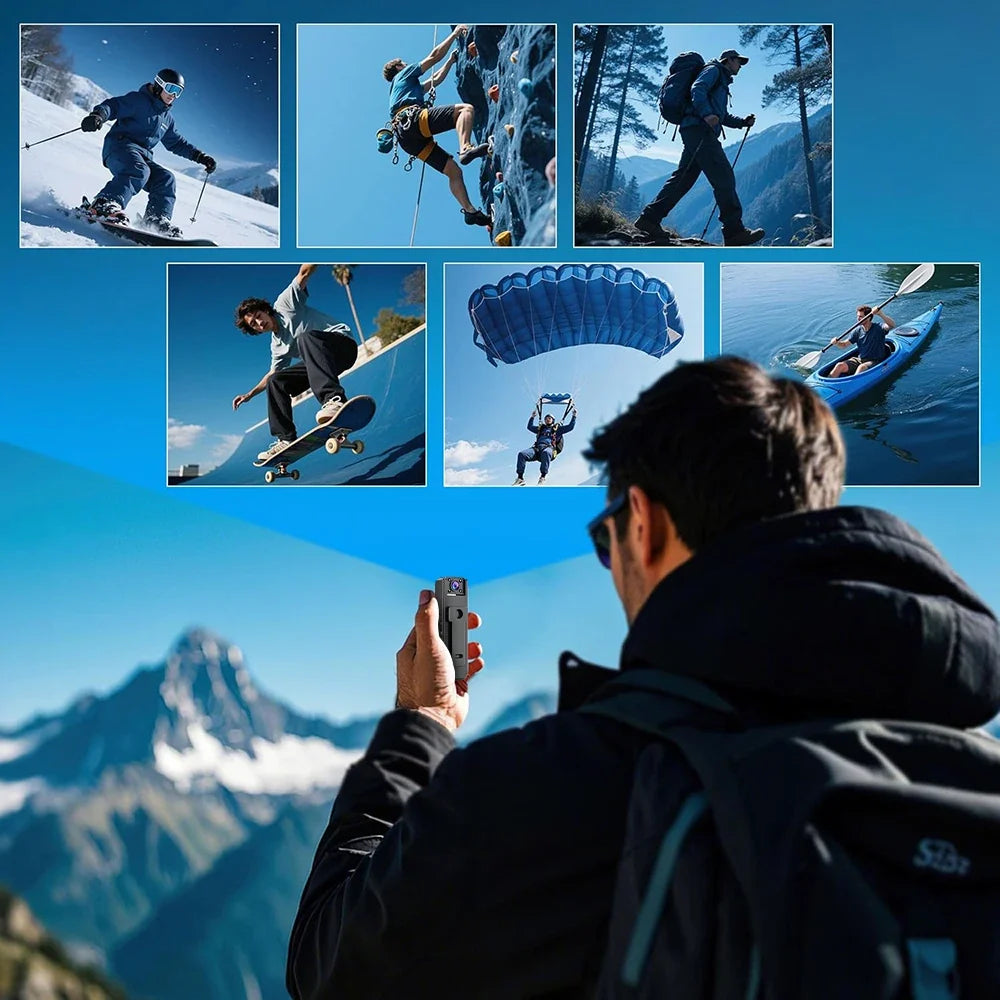 1080p Mini Body Camera Action Cam with Audio & Video Thumb Hands Free