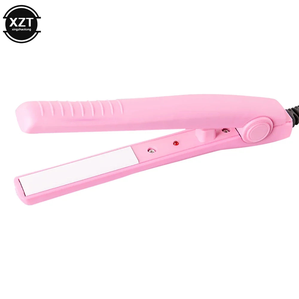 Portable 2 in 1 Curling Iron Ceramic Curling Iron and Straightener Mini Iron Straightener Plate Clip Hair Styling Tools