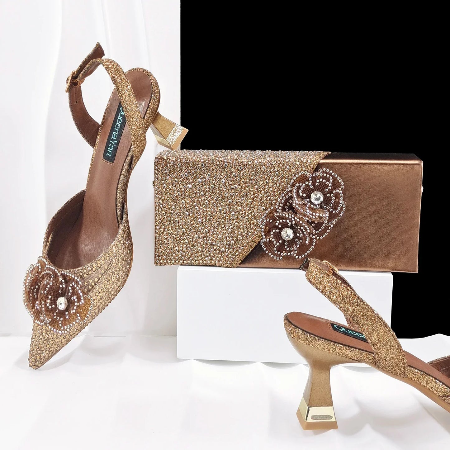 Doershow Lastest Italian Design Fashion Style Ladies Shoes with Matching Bag Set 2026 Nigerian Shoes and Bag Set! HJ1-1