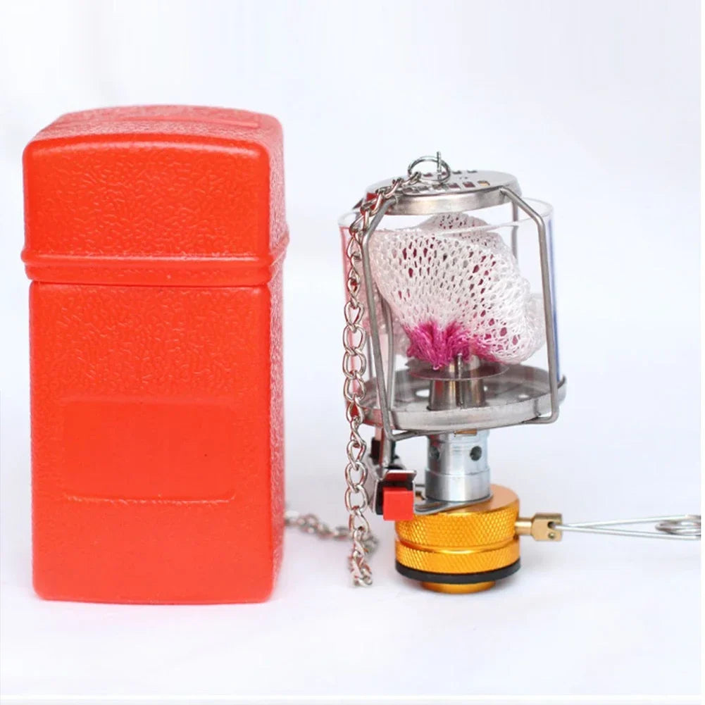1 Set Gas Lamp Outdoor Camping Lantern Tent Lamp Hanging Glass Lamp